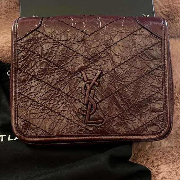 Yves Saint Laurent Handbags - YSL burgundy small Crossbody bag